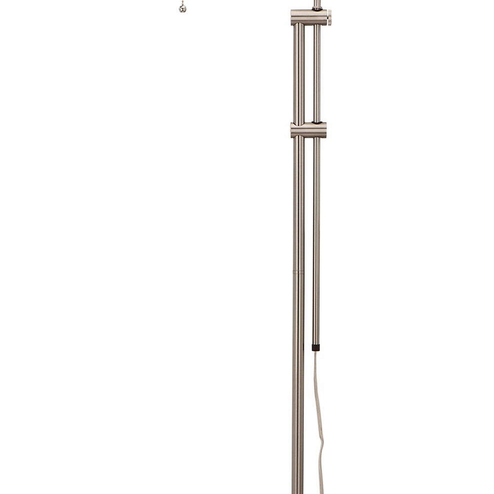 Benzara Metal Floor Lamp, Adjustable Pole, Rectangular Design, White, Model BM225080