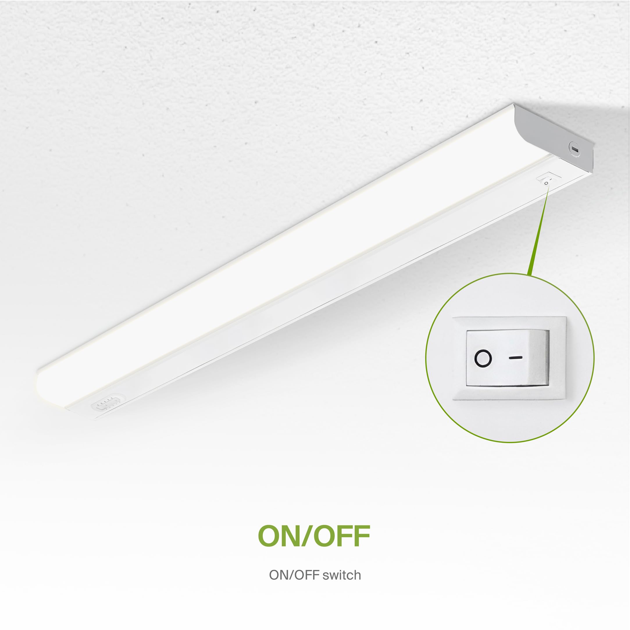 Asd 32 Inch Led Under Cabinet Lighting Hardwired, On/Off & Color Temp Switch, 16W 1436Lm, 5 Cct 2700K-5000K Cri90+, Dimmable Und