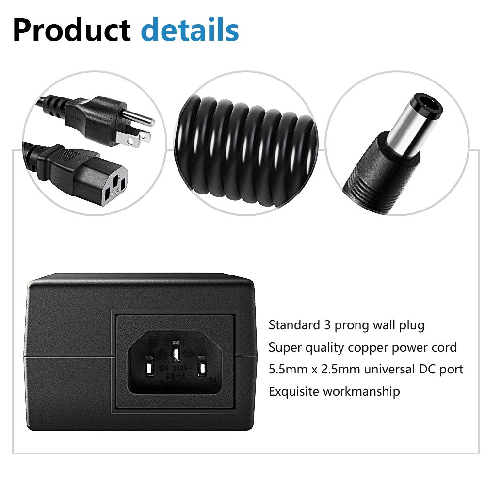 SHNITPWR 12V 10A Power Supply Adapter for LED Strip, 3D Printer, CCTV - Black, Model SNT-1210