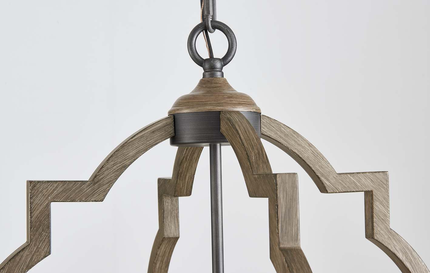 Saint Mossi 4-Lights Farmhouse Chandelier For Dining Room, Rustic Globe Black Chandeliers For Dinging Room, Orb Drum Chandeliers Light Fixtures, H22 X D20, Wood Grain Metal Frame