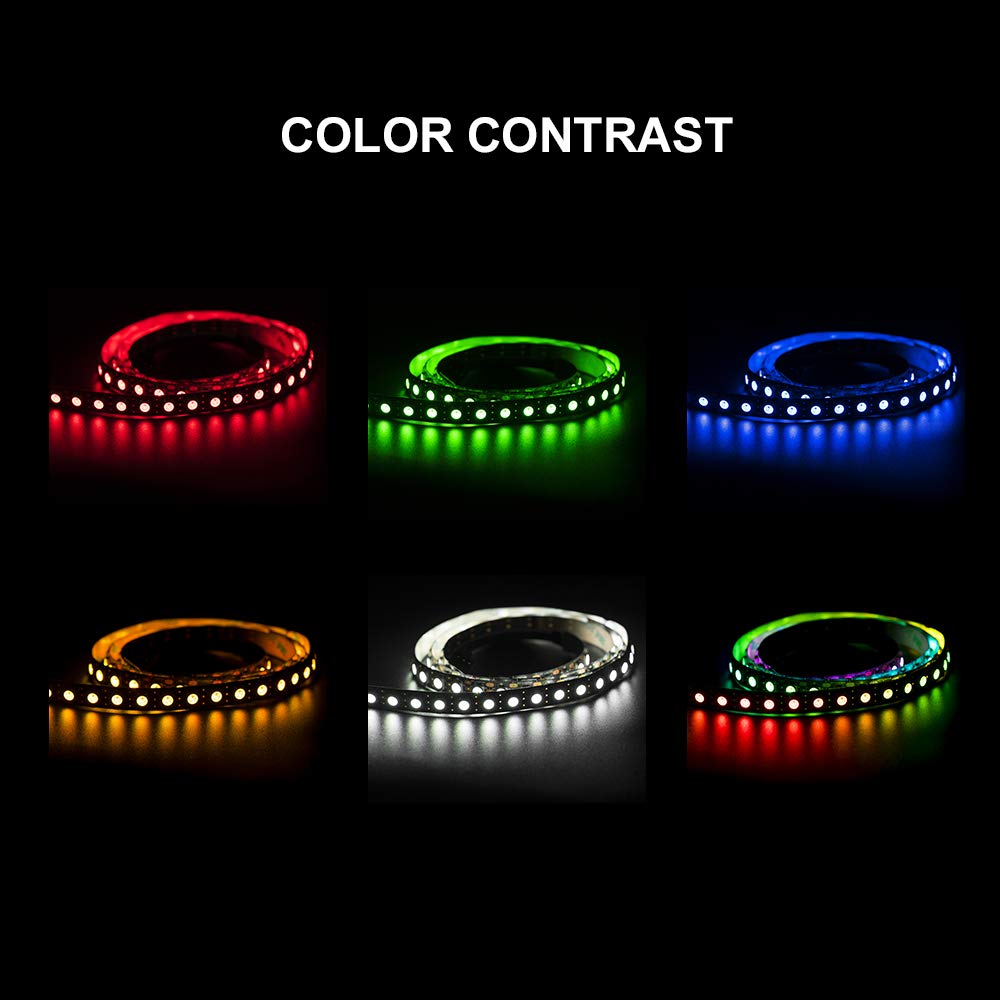 BTF-LIGHTING WS2812B RGB LED Strip, 100 Pixels/m, 3.2FT, Black PCB, Non-Waterproof, Flexible FPCB, Model WS2812B
