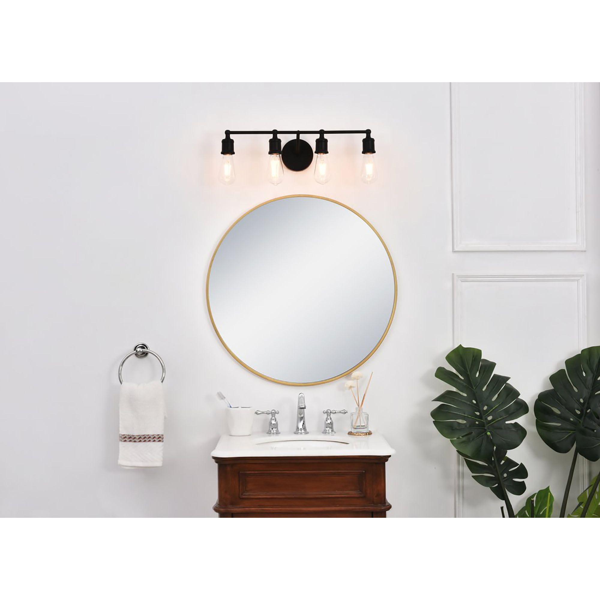 Elegant Lighting Living District Indoor Modern Home Decorative Bright Ceiling Serif 4 Light Black Wall Sconce