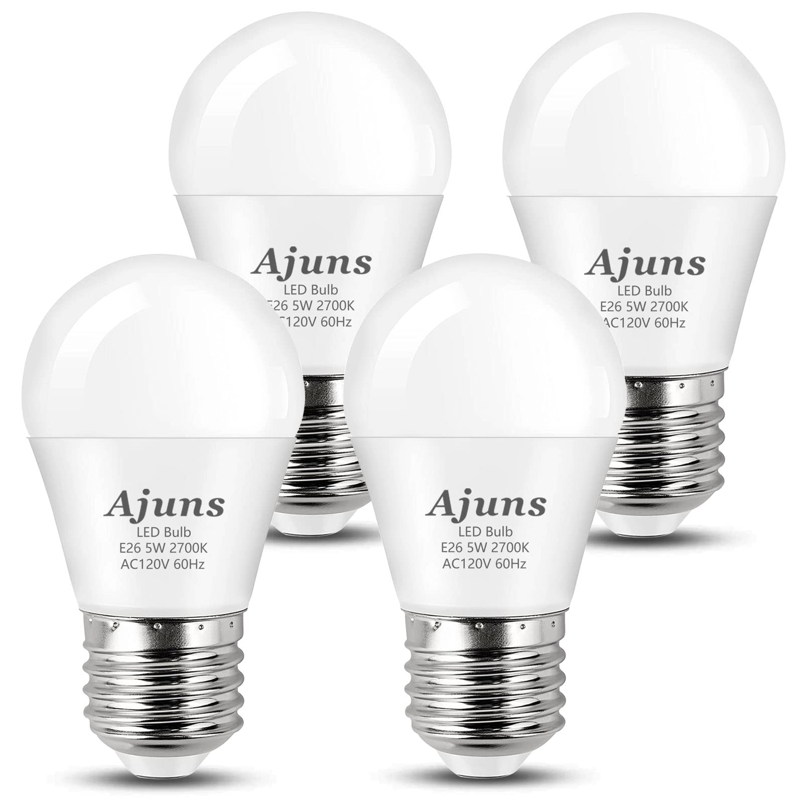 Ajuns Led Bulb 5W Equivalent 40W 120V Light Bulb Ceiling Fan Light Bulbs, Warm White 2700K A15 Led Energy Saving Bulb, E26 Base,