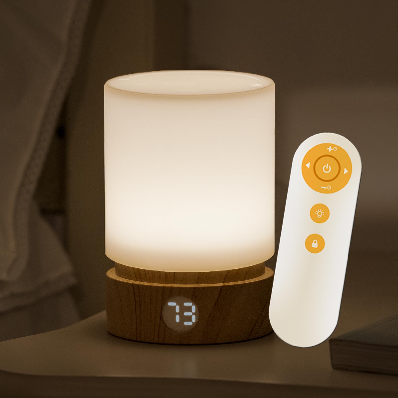 Smilodon Rechargeable LED Night Light with Timer, Bedside Lamp, Dimmable
