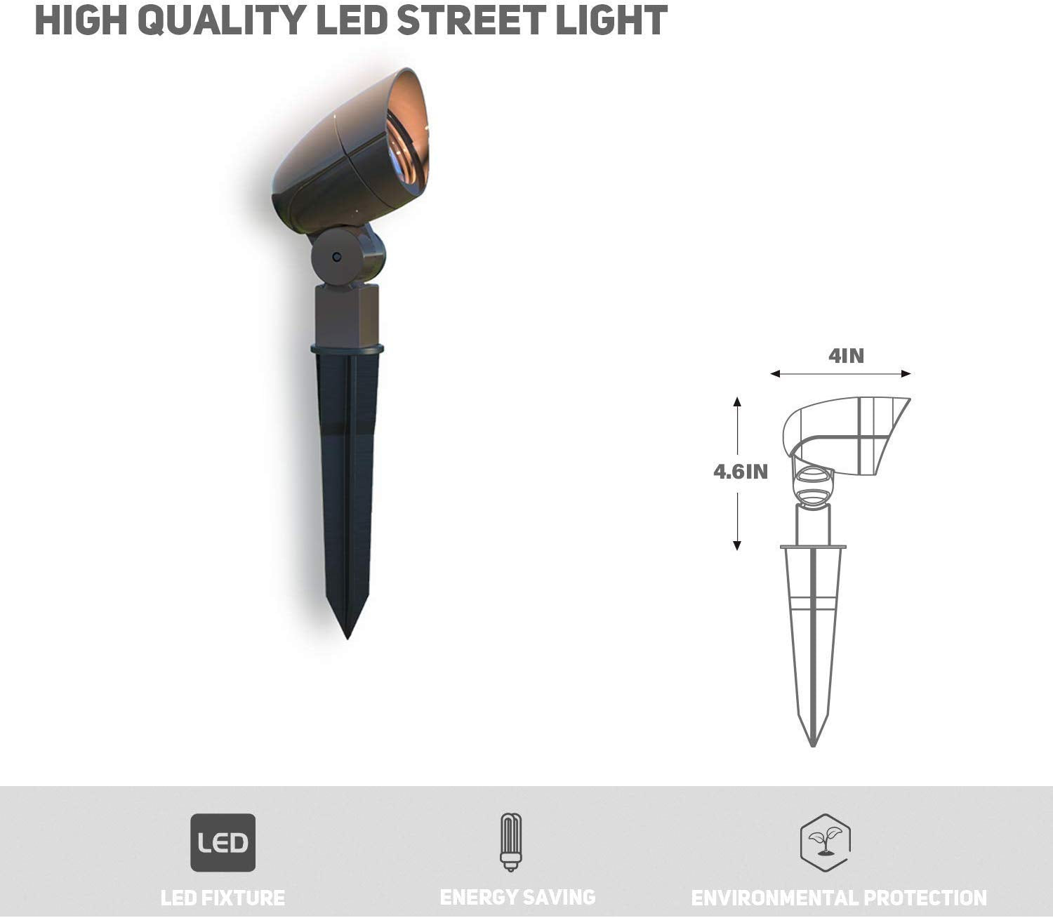 Malibu Equinox Led Low Voltage Floodlight 3 Watts Landscape Lights Outdoor Spotlight Waterproof Lighting For Driveway, Yard, Lawn, Flood, Garden, Outdoor Lighting 8409-1607-01