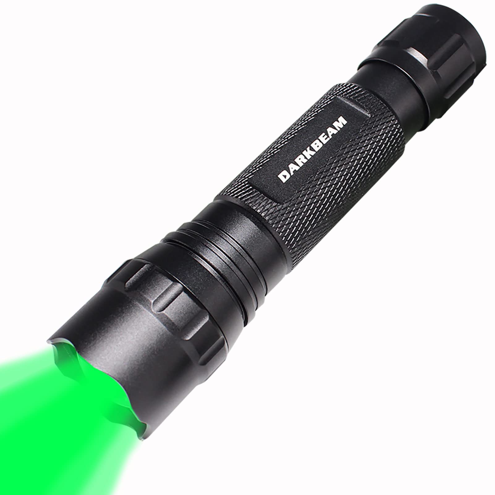 DARKBEAM Tactical LED Flashlight, Rechargeable, Zoomable, Pocket Size, 501B-S Greenlight, Aluminum, Green Color