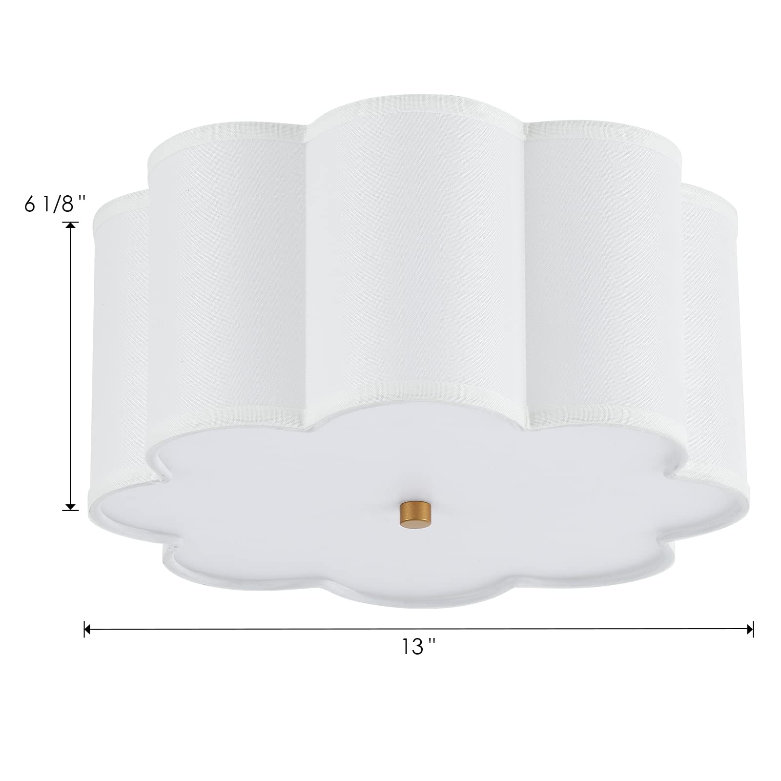 Mhytogn Semi Flush Mount Ceiling Light Fixture, Modern Close To Ceiling Lamp With Cream White Fabric Drum Shade For Nursery Kids