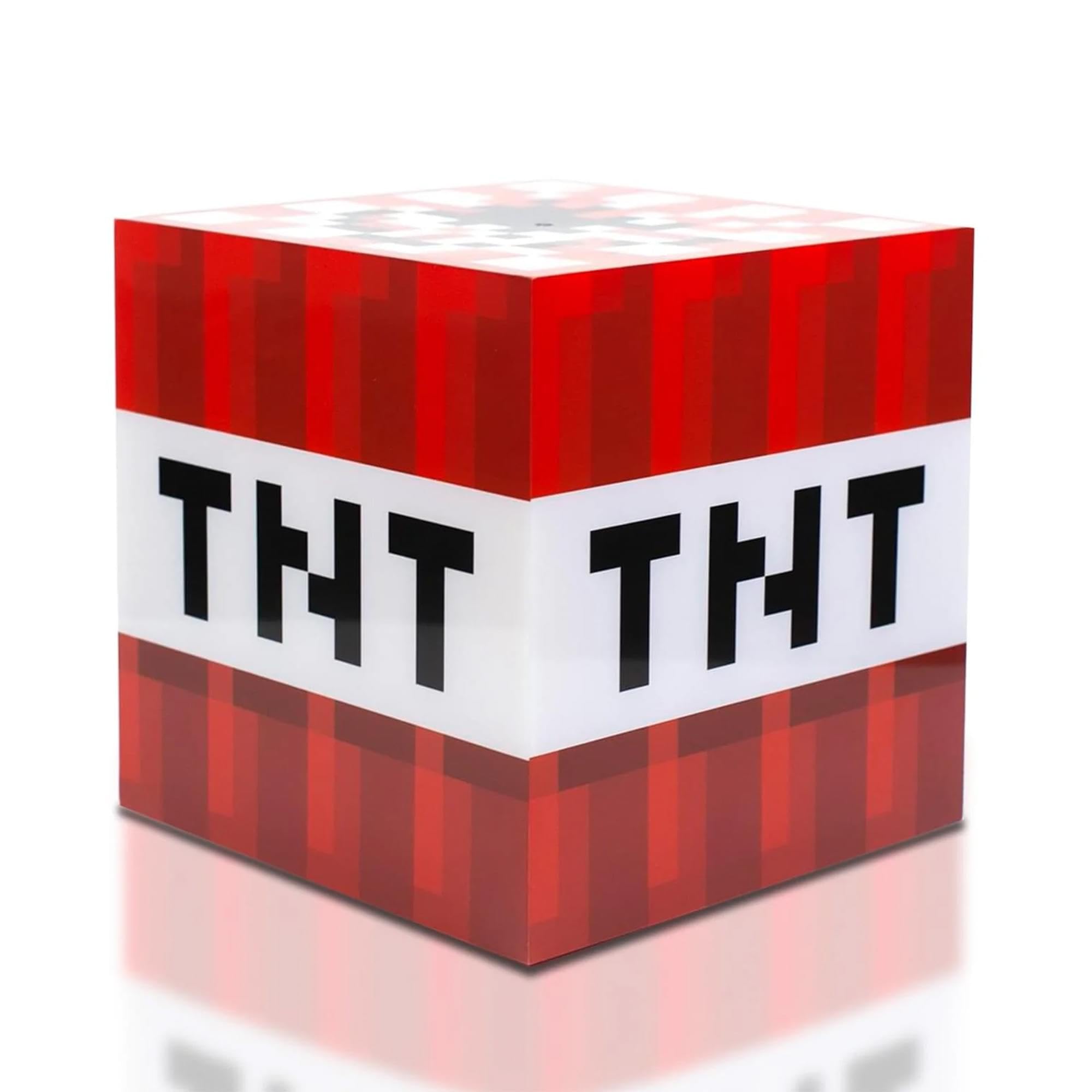 Minecraft TNT Block USB LED Night Light Cube - 6 Inch Decorative Mood Lamp for Kids & mature-themeds - Red, Model 16216