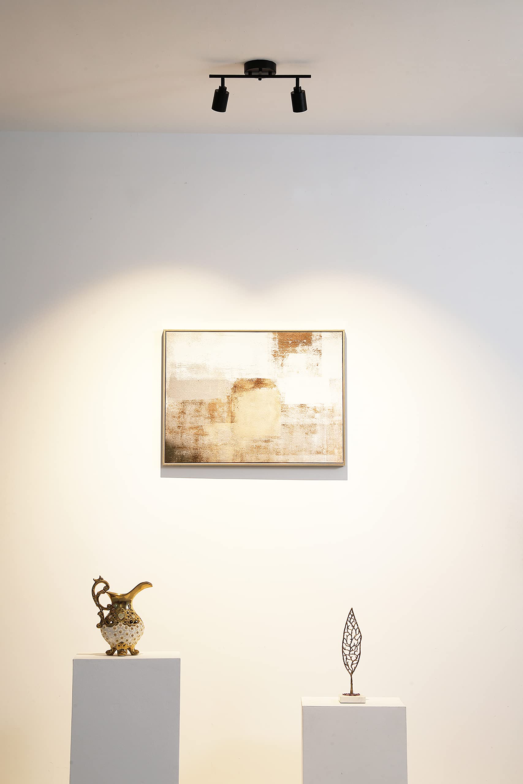 Vidalite Shura Black 2-Light Track Light W/Adjustable Heads, Integrated Led, 15 In. Track Lighting Kit Ceiling Light, 3000K, 112