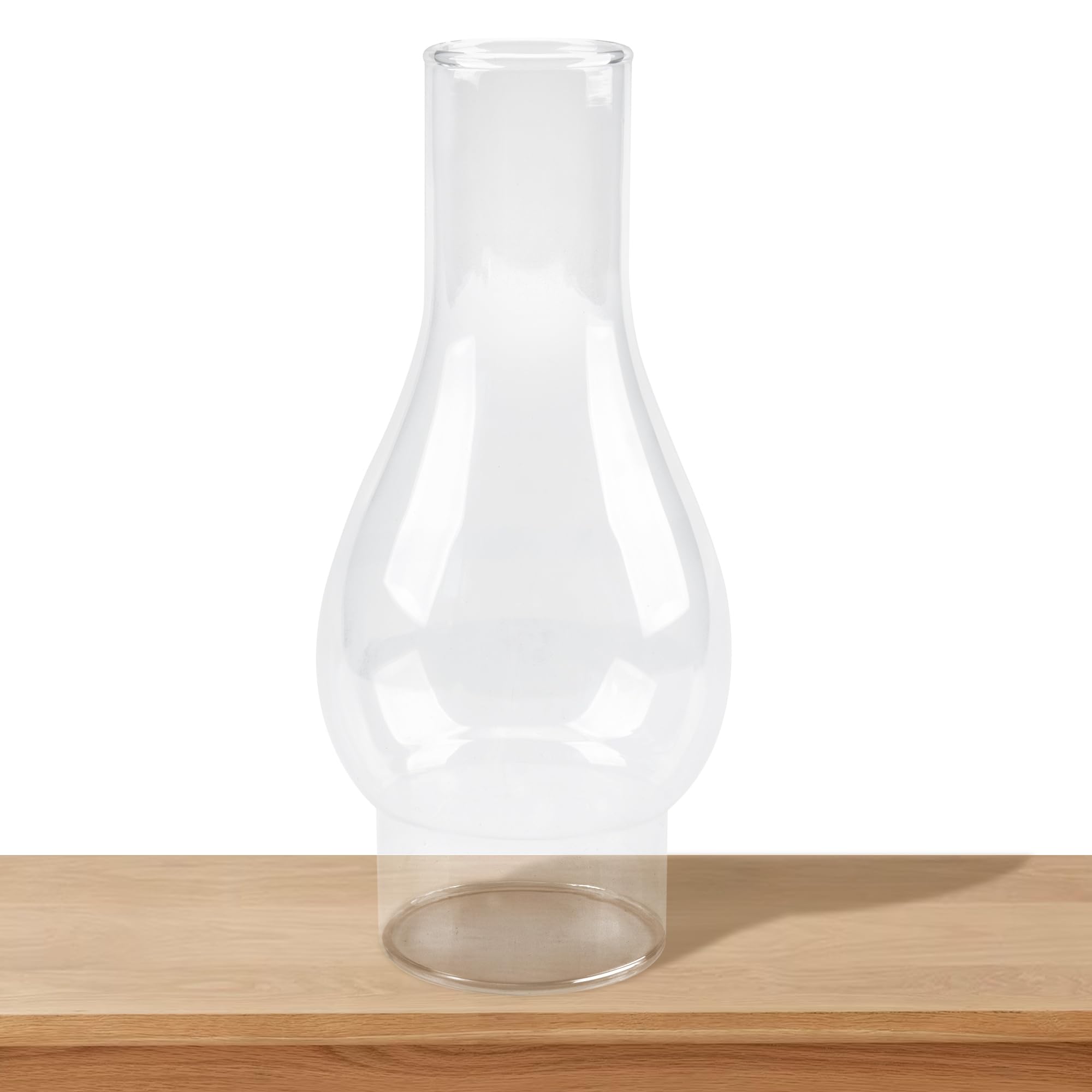 RAHATA Small Oil Lamp Chimney, 6.5 Inch Transparent Glass Shade, Kerosene Lamp Replacement, Clear, Model M-LAMPSHADE