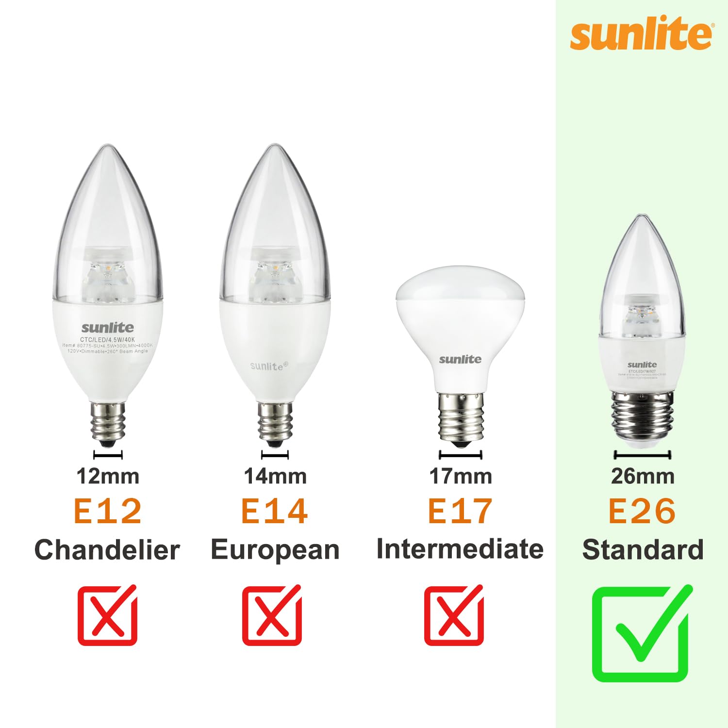 Sunlite Led A15 Refrigerator Light Bulb, 6 Watts (40W Equivalent), 450 Lumens, Medium Base (E26), Dimmable, Frosted Finish, Ul L