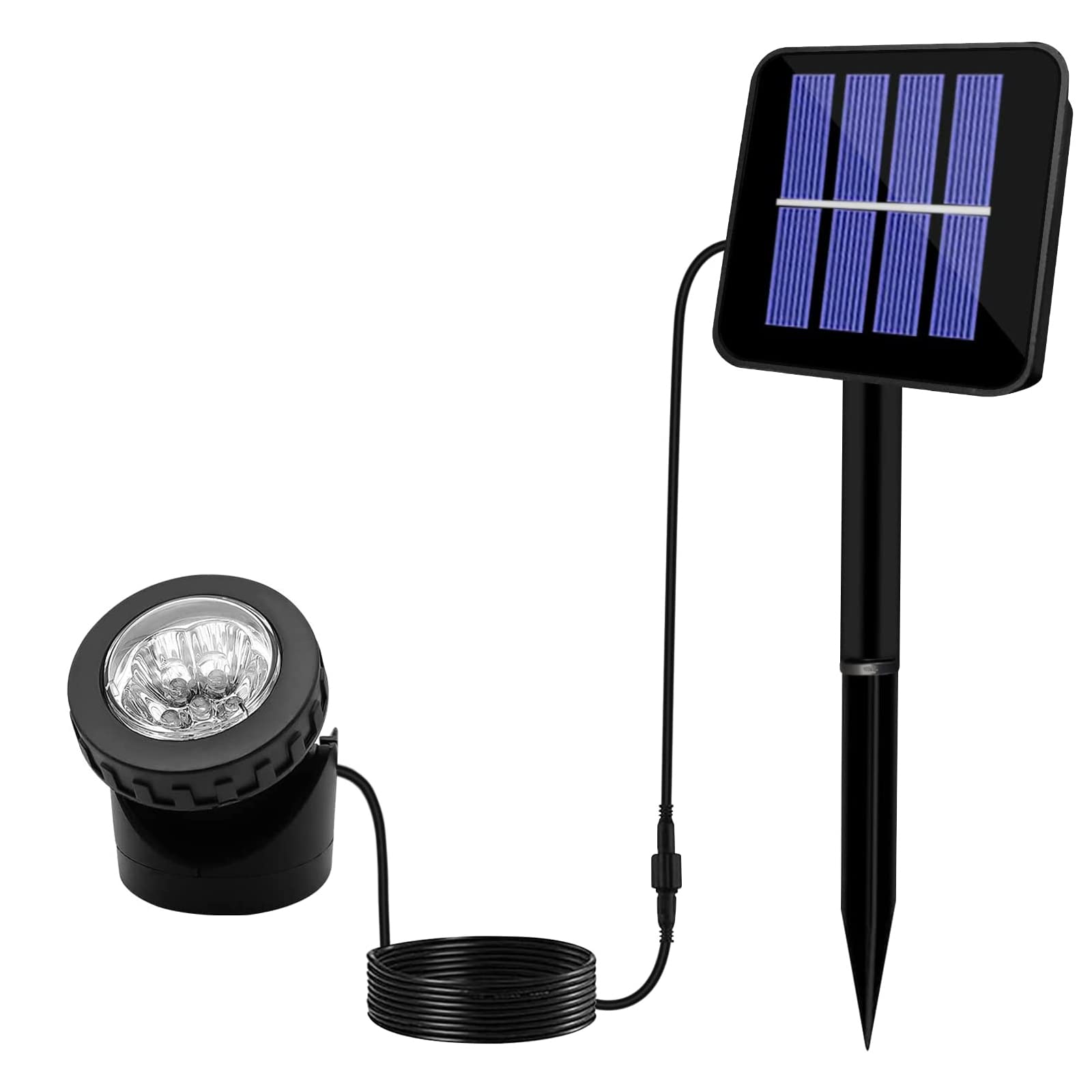 Aveki Solar Led Landscape Spotlight, Waterproof 6 Leds, Adjustable Angle, Auto On/Off For Outdoor Use