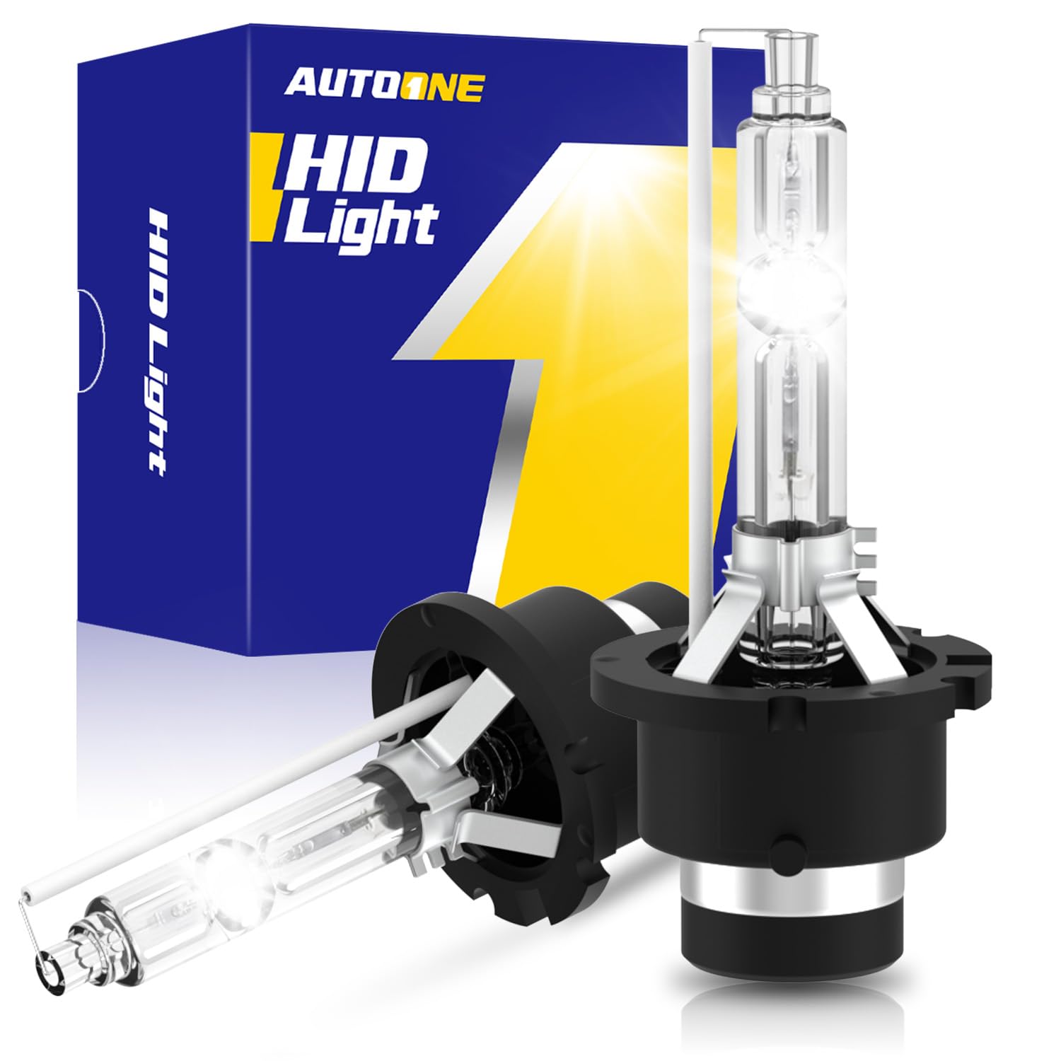AUTOONE D4S D4R HID Bulb 300% Brighter 6000K Cool White 35W Xenon Glass D4S