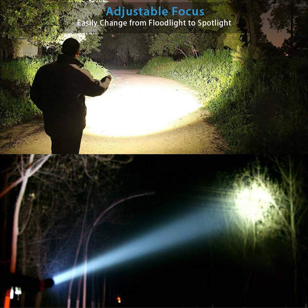 Hoxida Led Tactical Flashlight, Super Bright Led Flashlight Rechargeable 2000 High Lumen, Pocket-Sized Led Torch With Clip, Ipx6