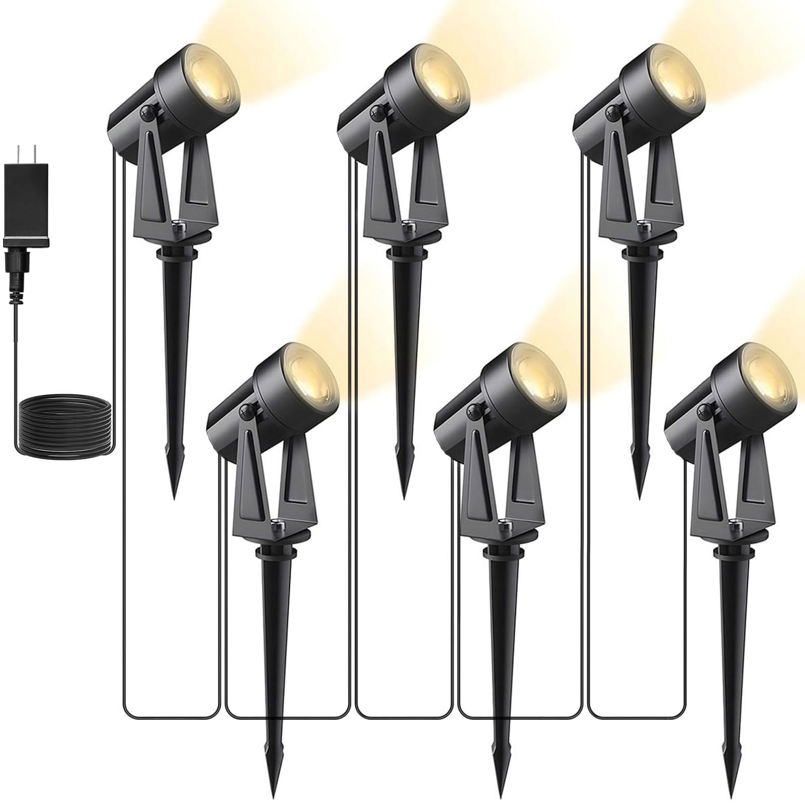 Svater Low Voltage Landscape Lighting Outdoor, 3W 250 LM Plug-in Outdoor Spotlights with Transformer for House Yard Pathway, 300