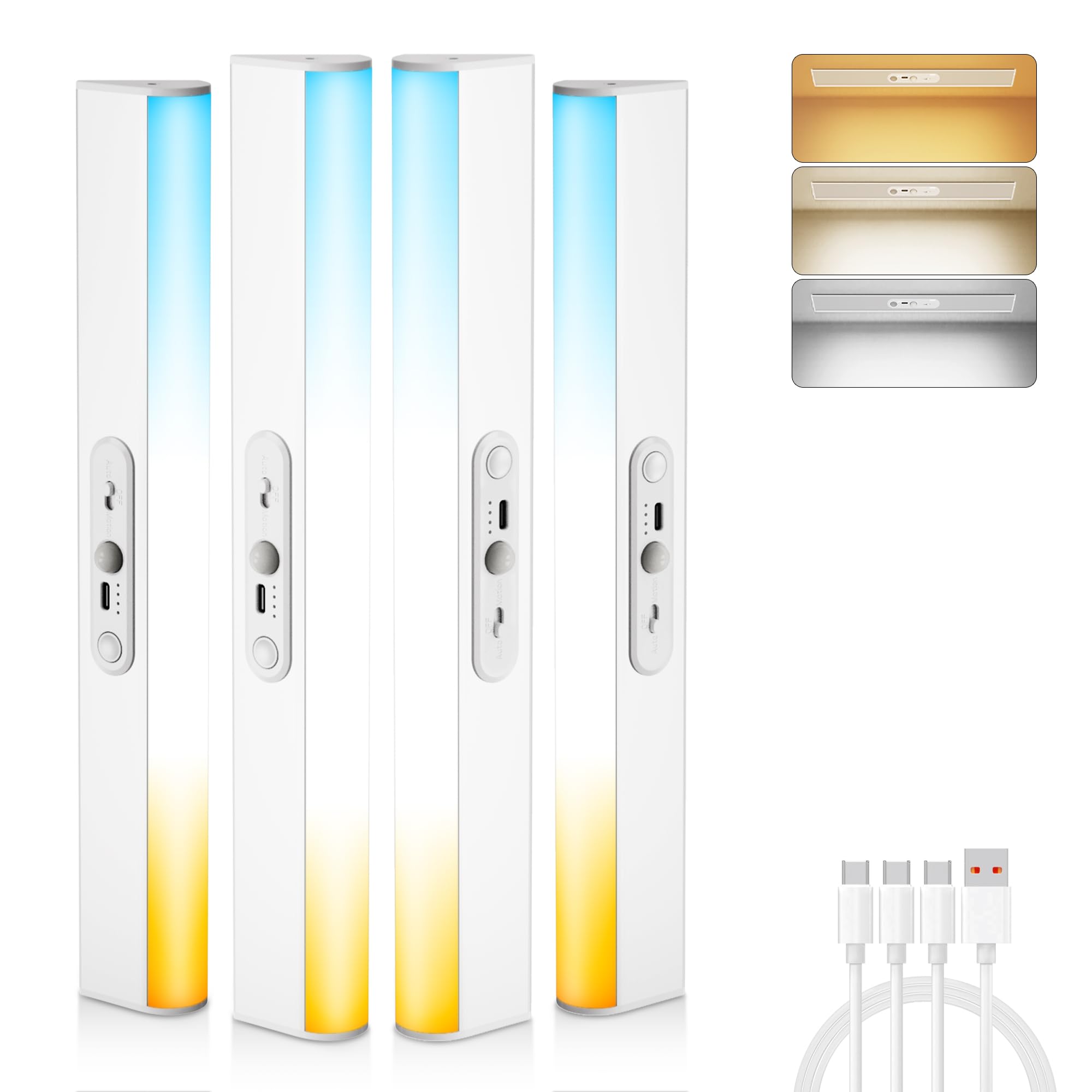 Closet Lights Wireless with Eye-Protection Design, Closet Motion Sensor Light with Remote and Magnetic, Rechargeable Motion Sens
