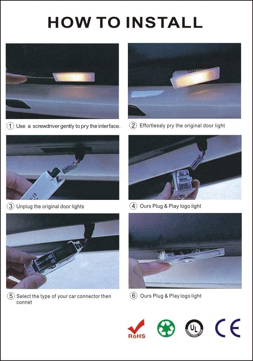 Lzmytsdklo 2Pcs Car Door Lights  Hd Lighting Projector Led Welcome Light Ghost Shadow Accessories For Mcbenz A/B/C/E/M/Ml/Gl/Gla/Glc/Gls Series