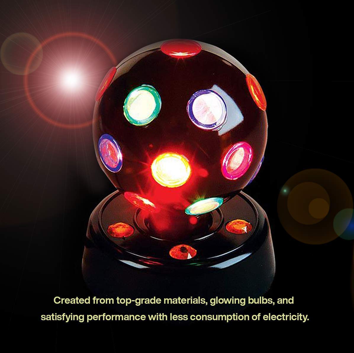 Kicko 7 Inch LED Disco Light Ball - Multi-Colored Revolving Stage Light, Perfect for Parties & Home Decor, Model 712376860491