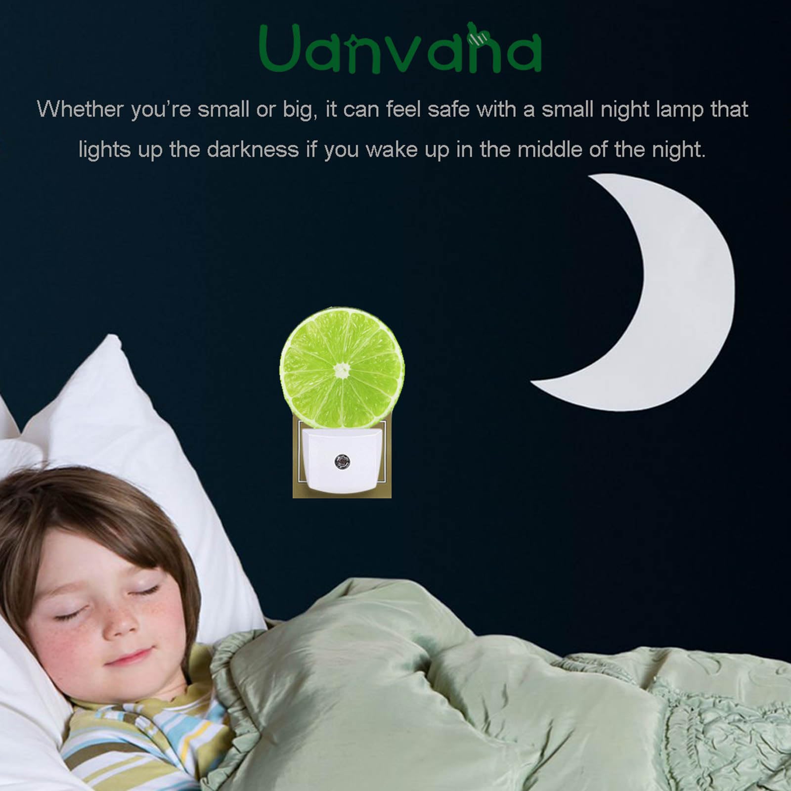 Uanvaha Lime Lemon Night Light Tropical Fruit Summer Juice Plug-In Night Lights With Dusk-To-Dawn Sensor Sleep Friendly Led Lamp