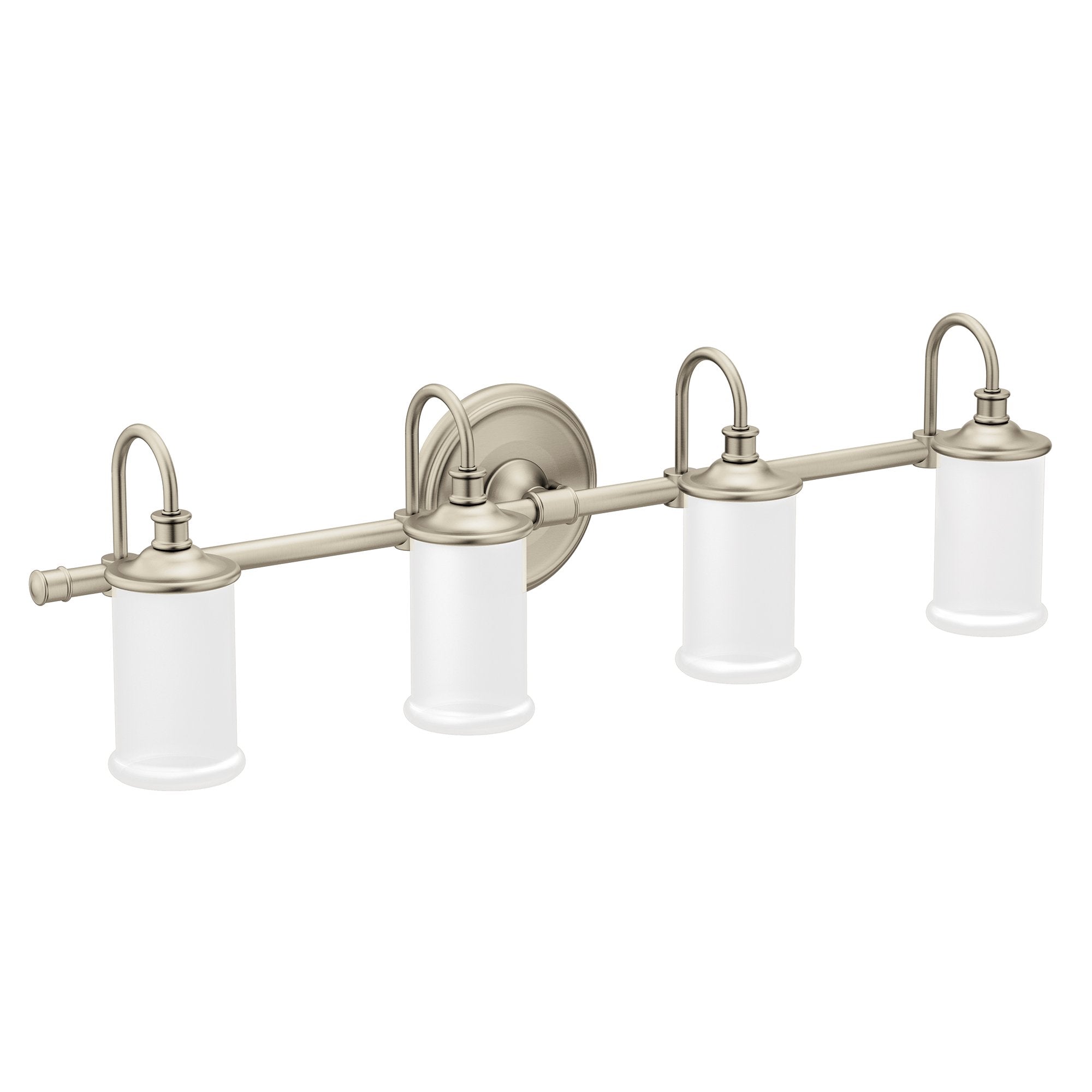 Moen YB6464BN Belfield 4-Light Dual-Mount Bath Bathroom Vanity Fixture with Frosted Glass, Brushed Nickel