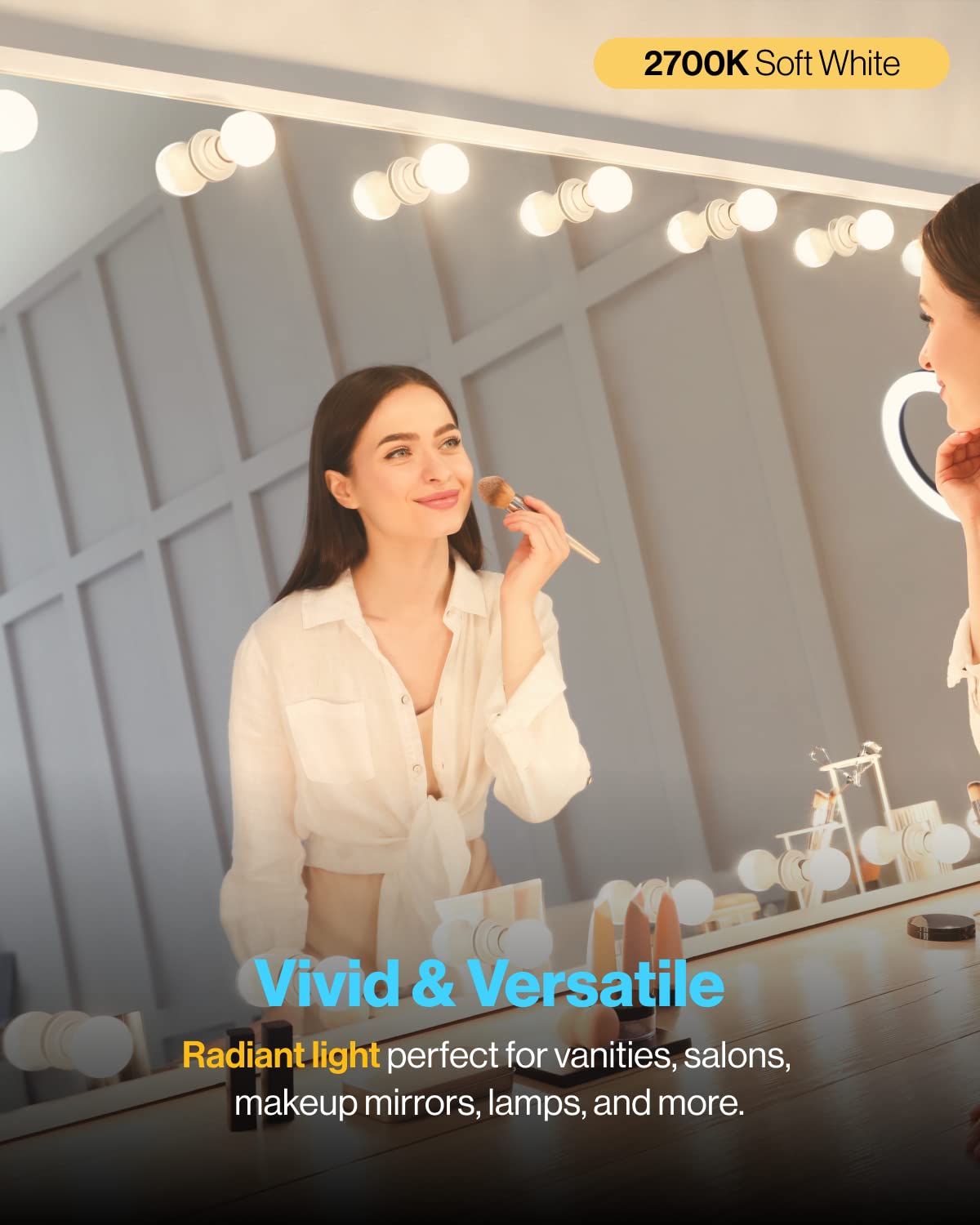 Sunco Lighting 10 Pack Vanity Globe Light Bulbs G25 Led For Bathroom Mirror 40W Equivalent 6W, 2700K Soft White, Dimmable, 450 Lm, E26 Base, Round Frosted Decorative Bulb, Ul & Energy Star Listed