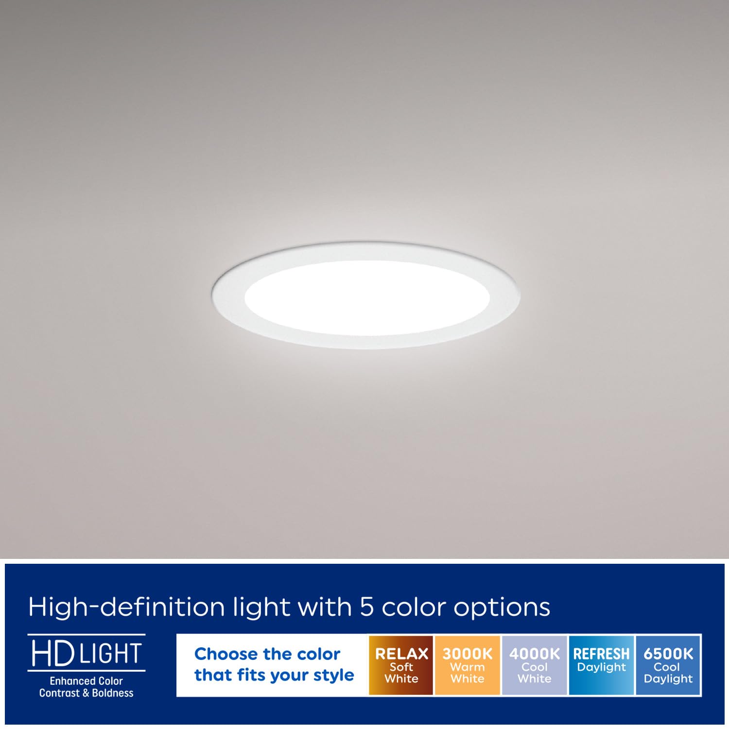Ge Color Select Led Wafer Downlight, Premium High-Lumen Direct Wire Ceiling Light, 6-Inches (4 Pack)
