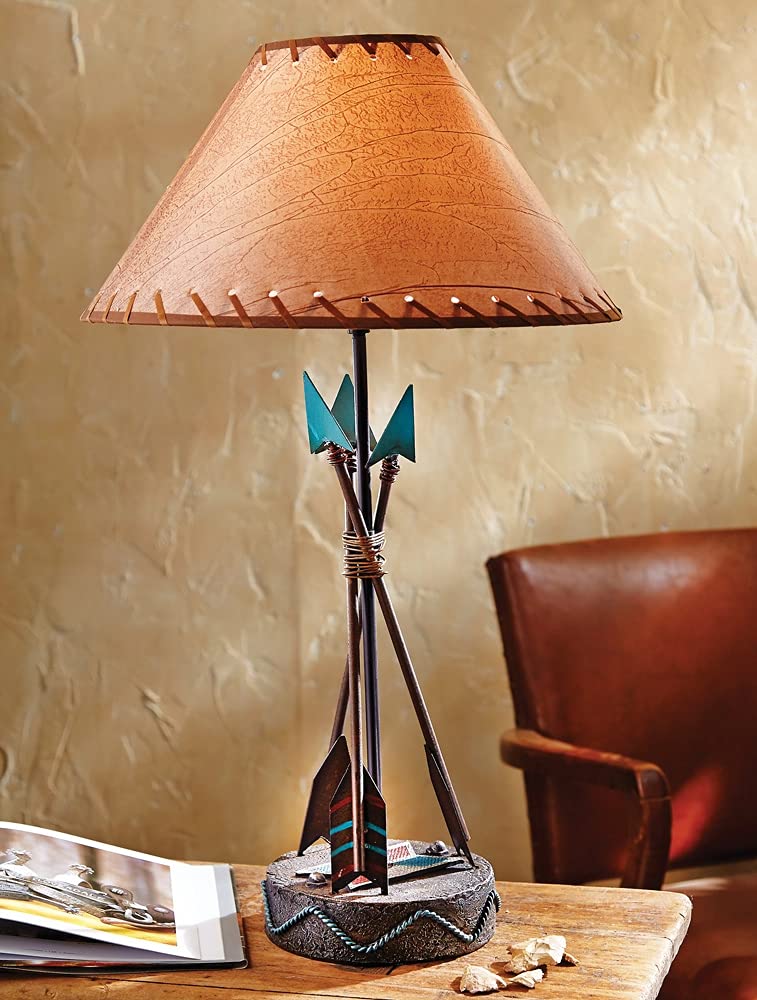 Black Forest D?or - Southwest Arrow Table Lamp for Cabin, Living Room, Nightstand, Desk - Vintage Rustic Home D?or - 26'' x 15''