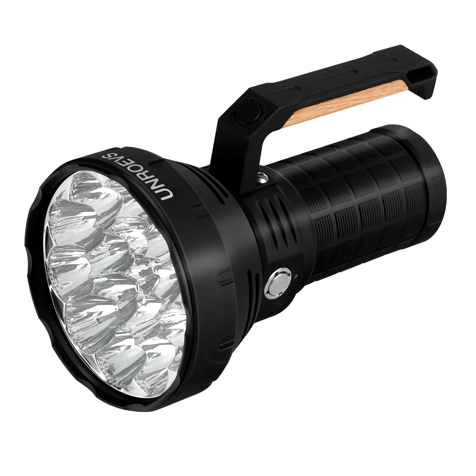 UNROEVS W322-2 Brightest Flashlight 58000 Lumens  Super Bright & Most Powerful Flashlight Upgraded from W322-1 with Extended Body & Double Battery Life  1715m Beam for Hunting  Caving  Search (Small)