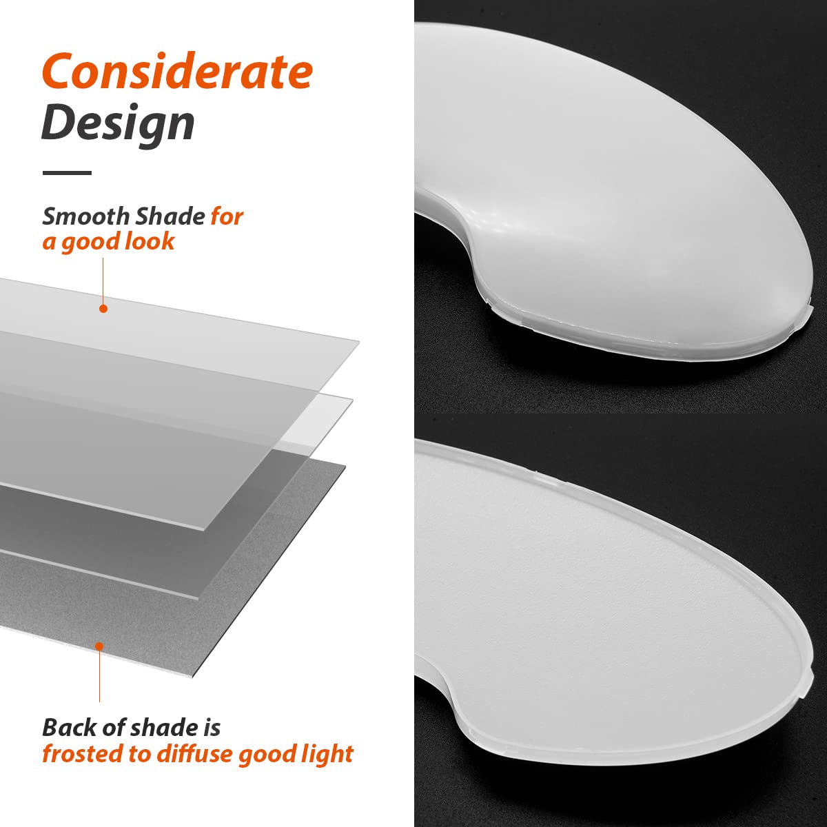 Dream Lighting RV Interior LED Ceiling Light, 12V, 6" Oval, 4.5W, 300 Lumens, 3500K White, Pack of 2, Polycarbonate