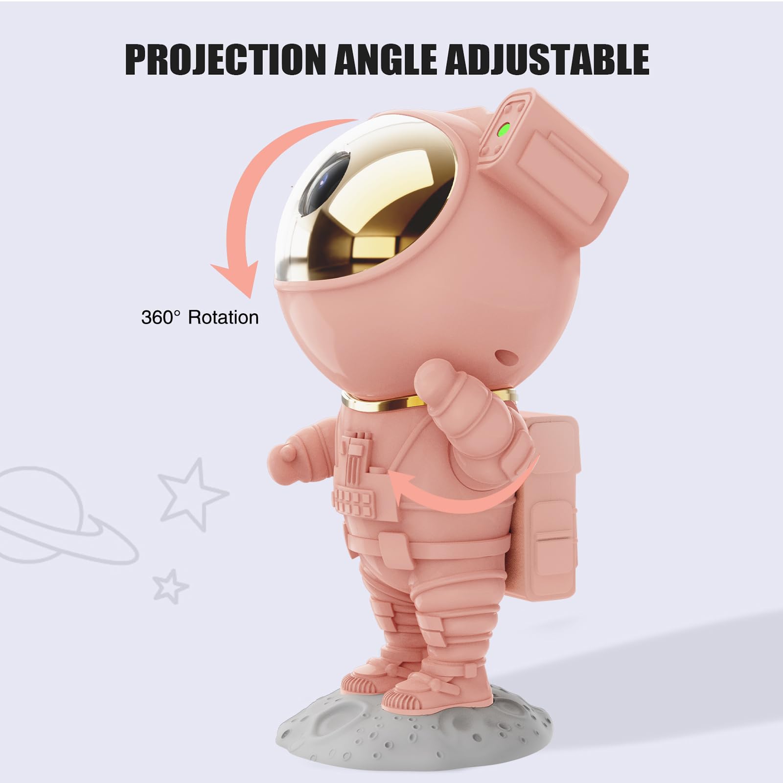 Mooyran Galaxy Projector Lamp - Remote Control, Time Space Projection, Pink, Model TYD-YHY-001, Night Light for Bedroom & Gaming Room