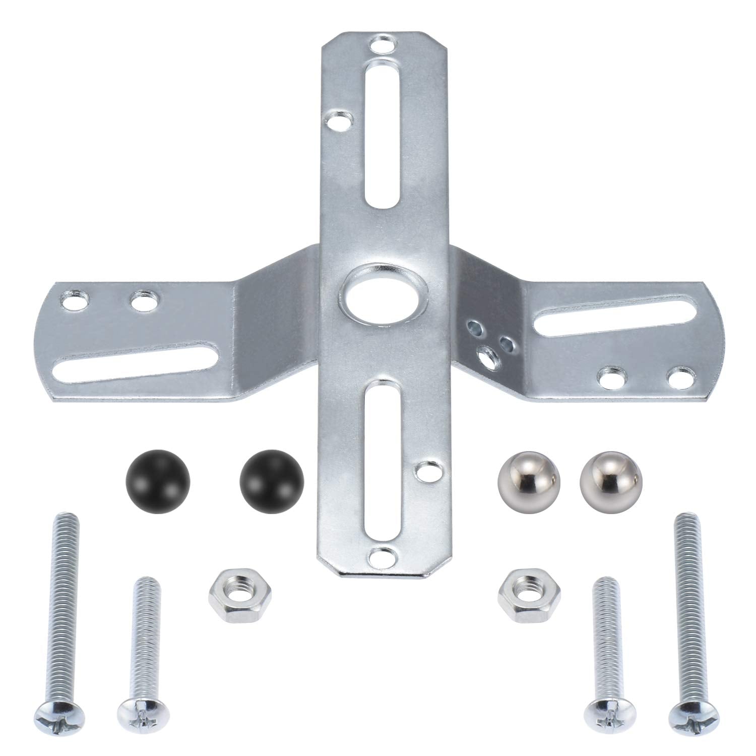 Canomo 4&quot; Universal 360° Rotation Light Fixture Crossbar - Silver, 2 Pack, Metal