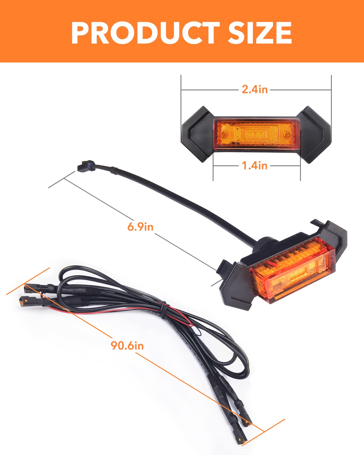 Oxilam Led Grille Lights 4 Pcs With Fuse Adaptor For Tacoma Trd Pro 2016-2023 Oem Front Grille, Amber Shell With Amber Light, (A