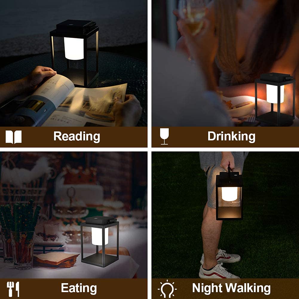 Brimmel Rechargeable Aluminum Outdoor Table Lamp - 35W, 350 Lumen, Ip44 Waterproof, Usb Port