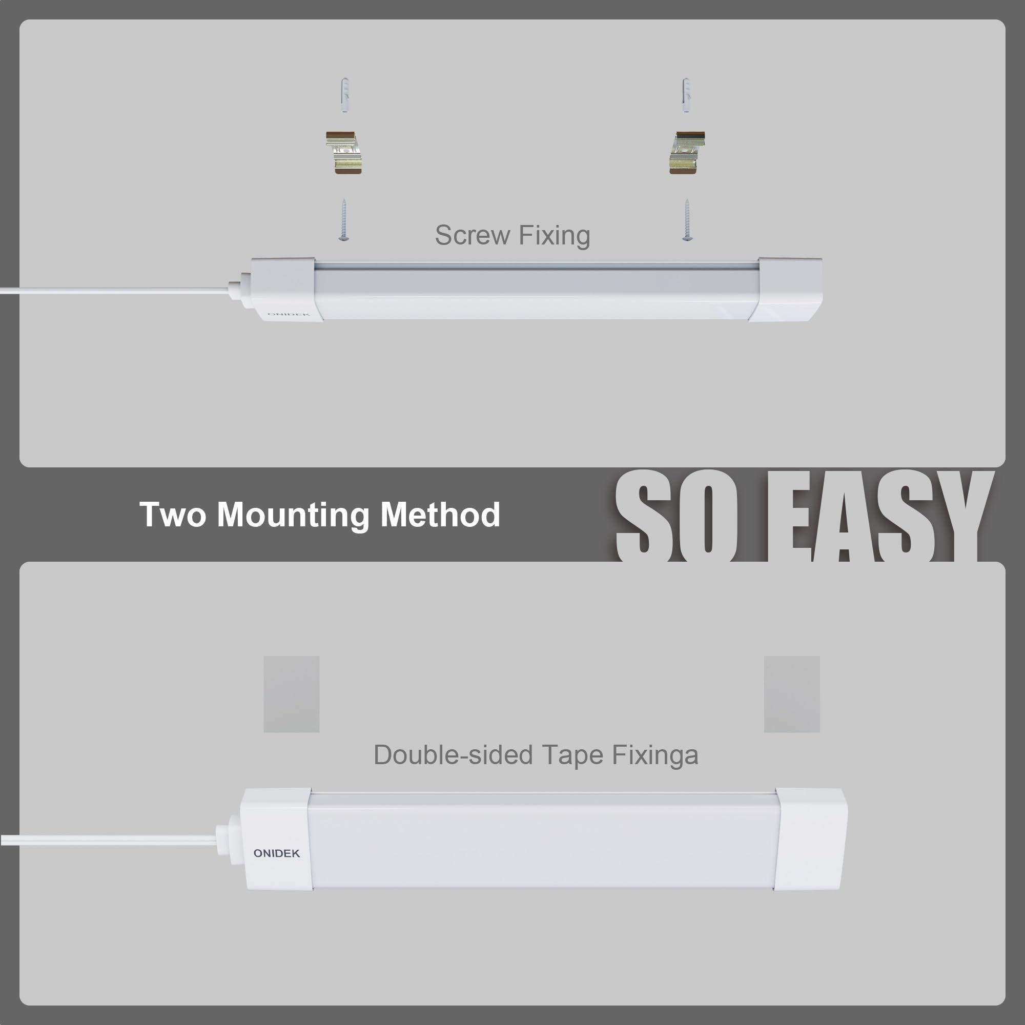 ONIDEK Under Cabinet Lights, 15W 1500LM, Dimmable 3000K-6500K, Wireless Control, 16 inch-2pcs, White, Model L