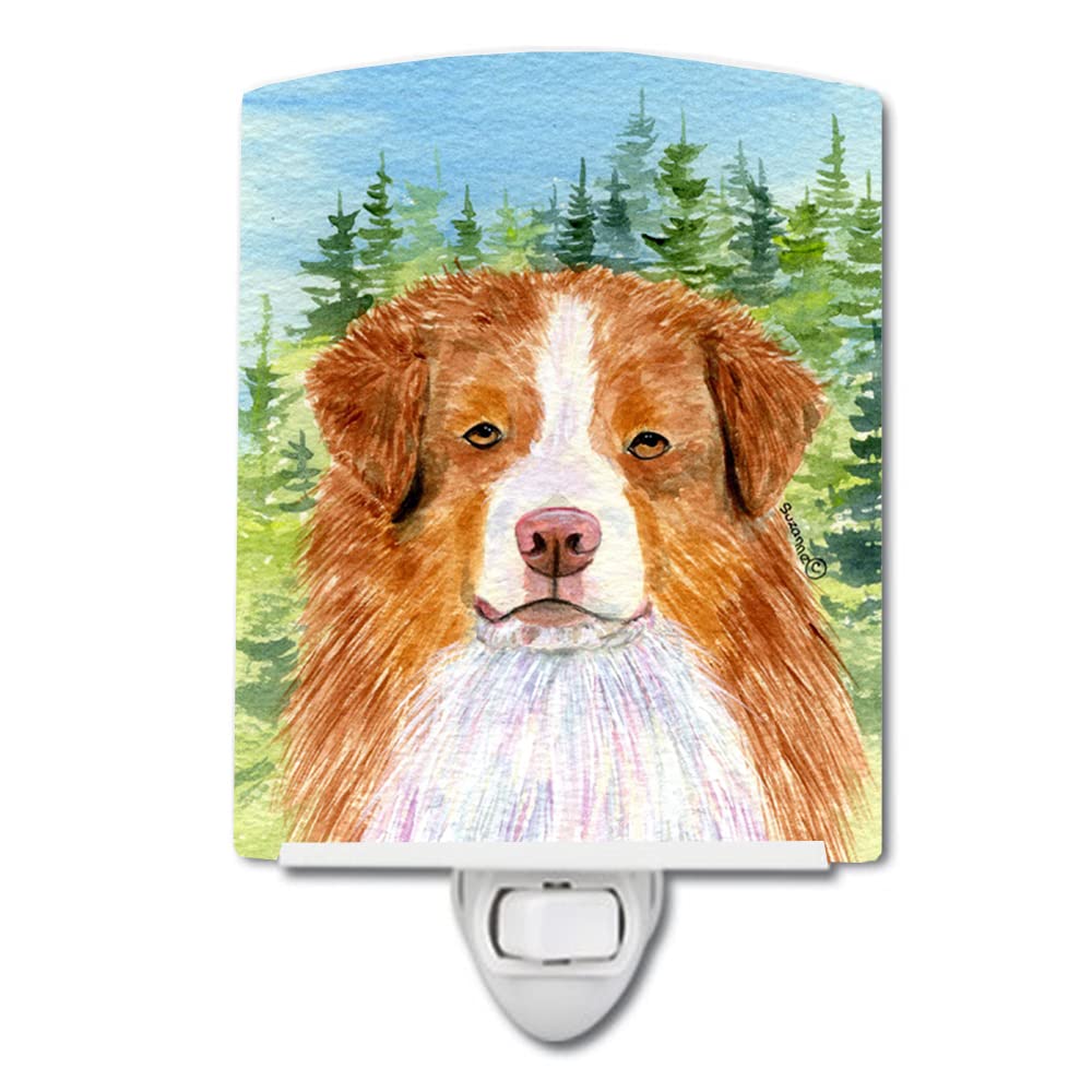 Caroline'S Treasures Ss8317Cnl Australian Shepherd Ceramic Night Light Compact, Ul-Certified, Ideal For Bedroom, Bathroom, Nursery, Hallway, Kitchen, 6X4X3, Multicolor