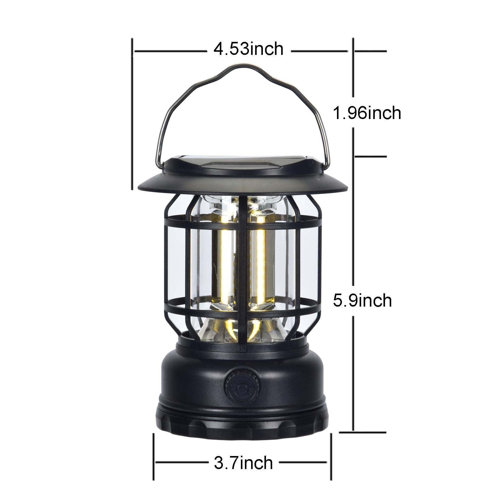 Solar Camping Lantern, USB Rechargeable Retro Dimmable Horse Camp Lamp Outdoor IPX4 Waterproof Vintage Portable Tent Light for I
