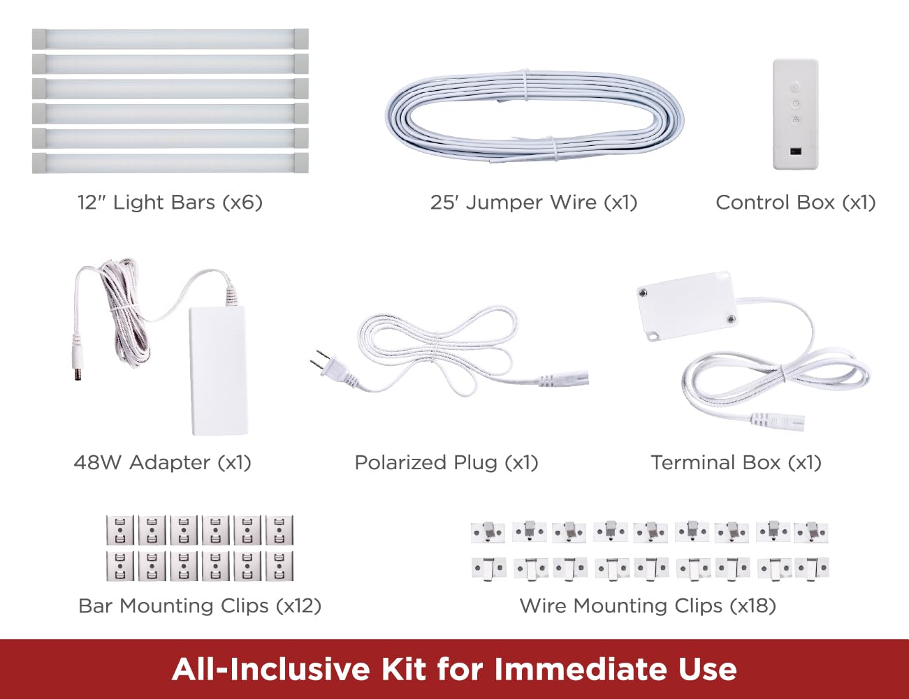 BLACK+DECKER Under Cabinet Lighting Kit, Smart Adjustable White/RGB LEDs, (6) 12" Bars, Works with Alexa, Google Home, Model LEDUC12-6CCTPW-