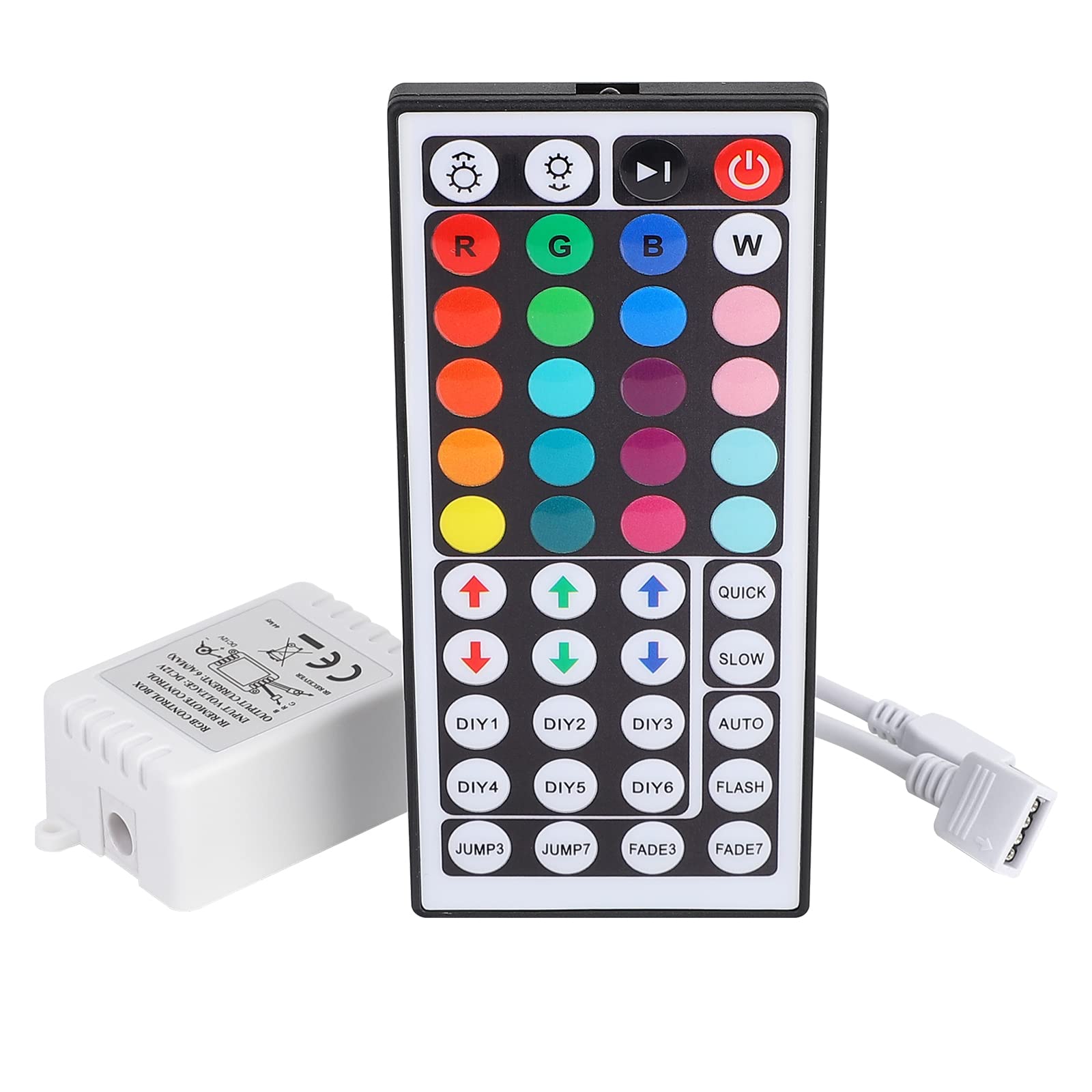 Supernight Rgb Led Light Strip Remote Controller, 44 Key Ir Remote, Model Sc-036, For Smd 5050 3528 Rope Lights, Brass Material
