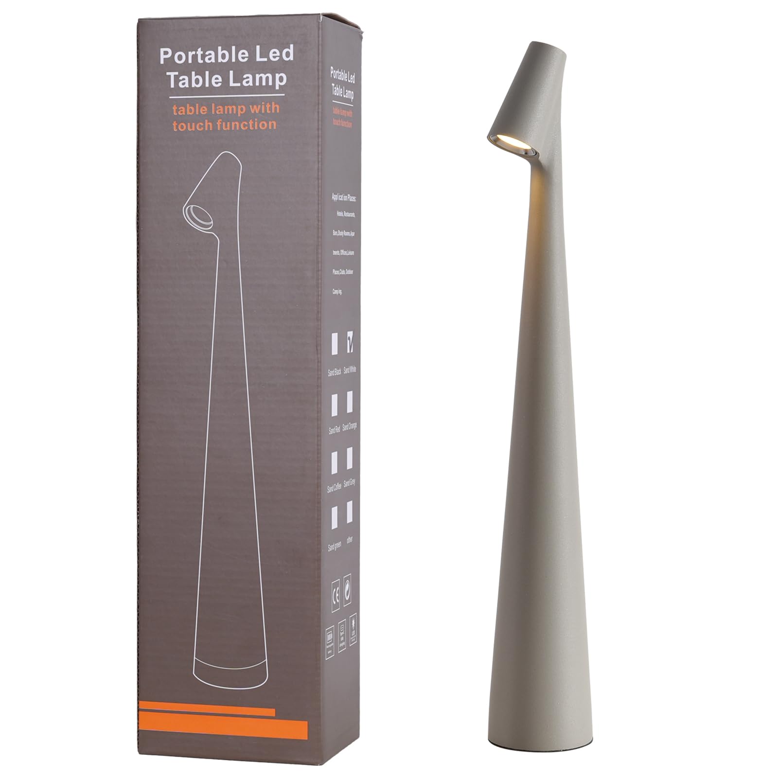 Hebangya Cordless Small Table Lamps Set of 2,3 Levels Brightness Portable Desk Lamp,Rechargeable Battery Lights for Outdoor, Res