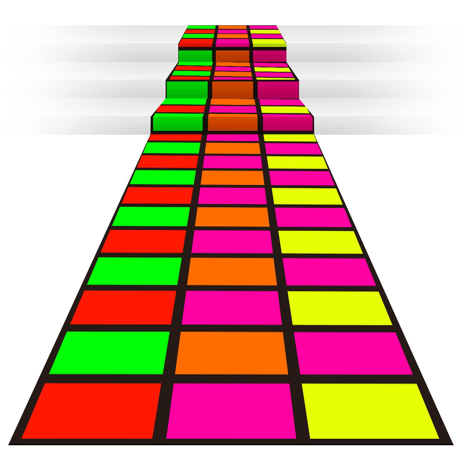 Mixweer Disposable Neon Dance Floor Runner, 118 x 39 Inch, Multi Color, Model PRI-Mixweer-0584, Ideal for Parties and Events