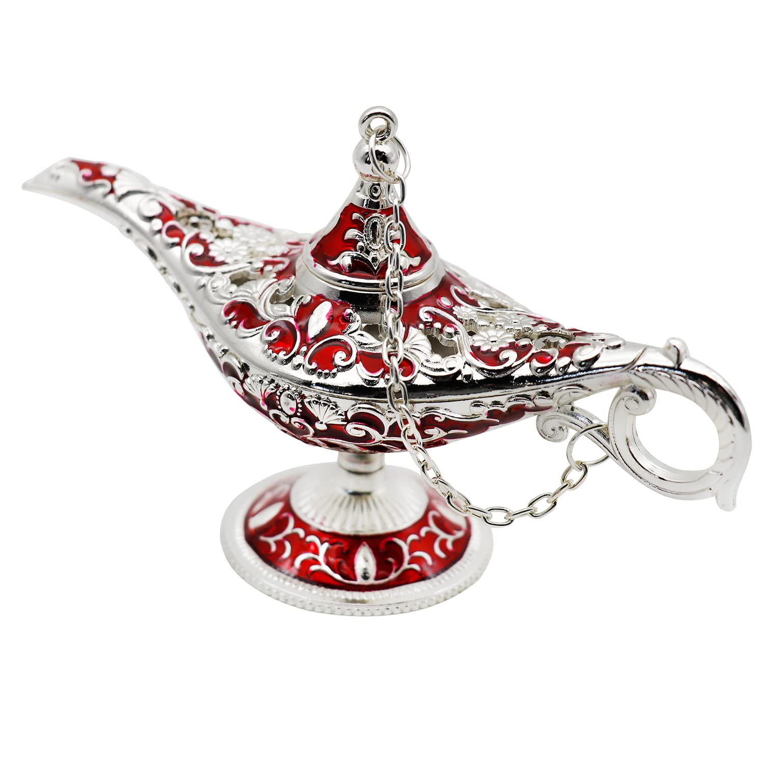 Hsiwto Aladdin Magic Genie Lamps - Classic Vintage Legend Magic Genie Light Costume Lamp For Home Wedding Table Decoration, Small Size Silver&Blue