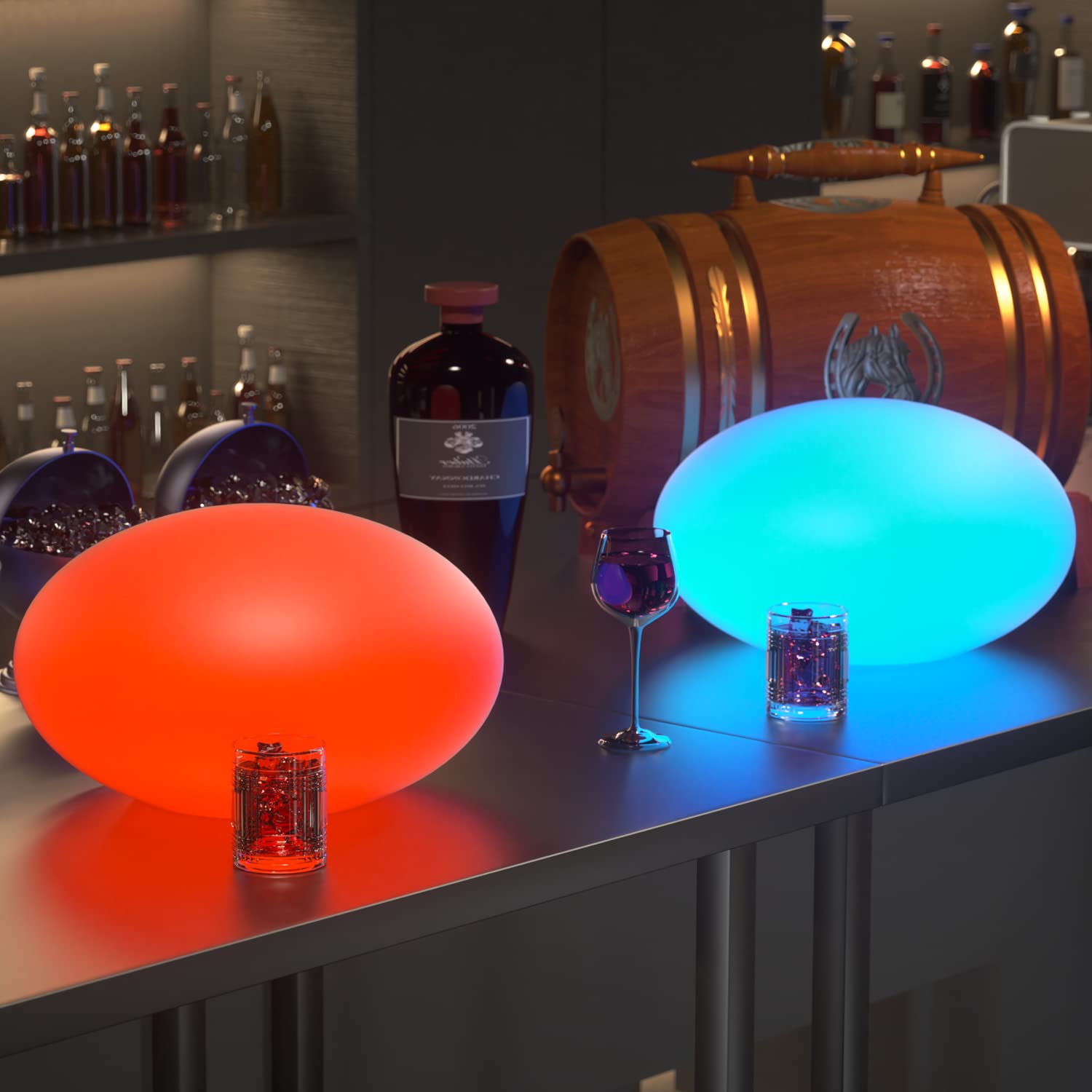 Magshion LED Ball Light, 12.5in Diameter, 16 RGB Colors, 4 Flash Modes, Dimmable Mood Lamp for Bedroom, Garden, Bar, Pub, Club