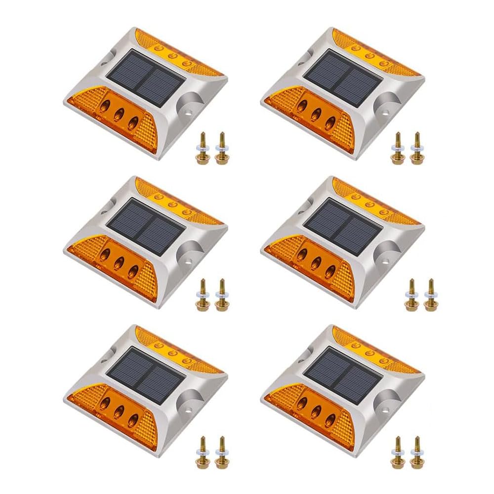 NPKRRSK Solar Raised Pavement Marker High Brightness IP68 Waterproof Reflective Road Marker Solar Driveway Dock Lights Sidewalk 