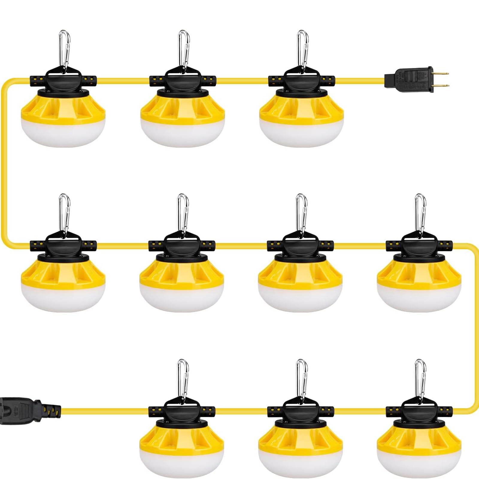 Summstar 100Ft Led Construction String Lights, 100W 10000Lm Temporary Outdoor Lighting