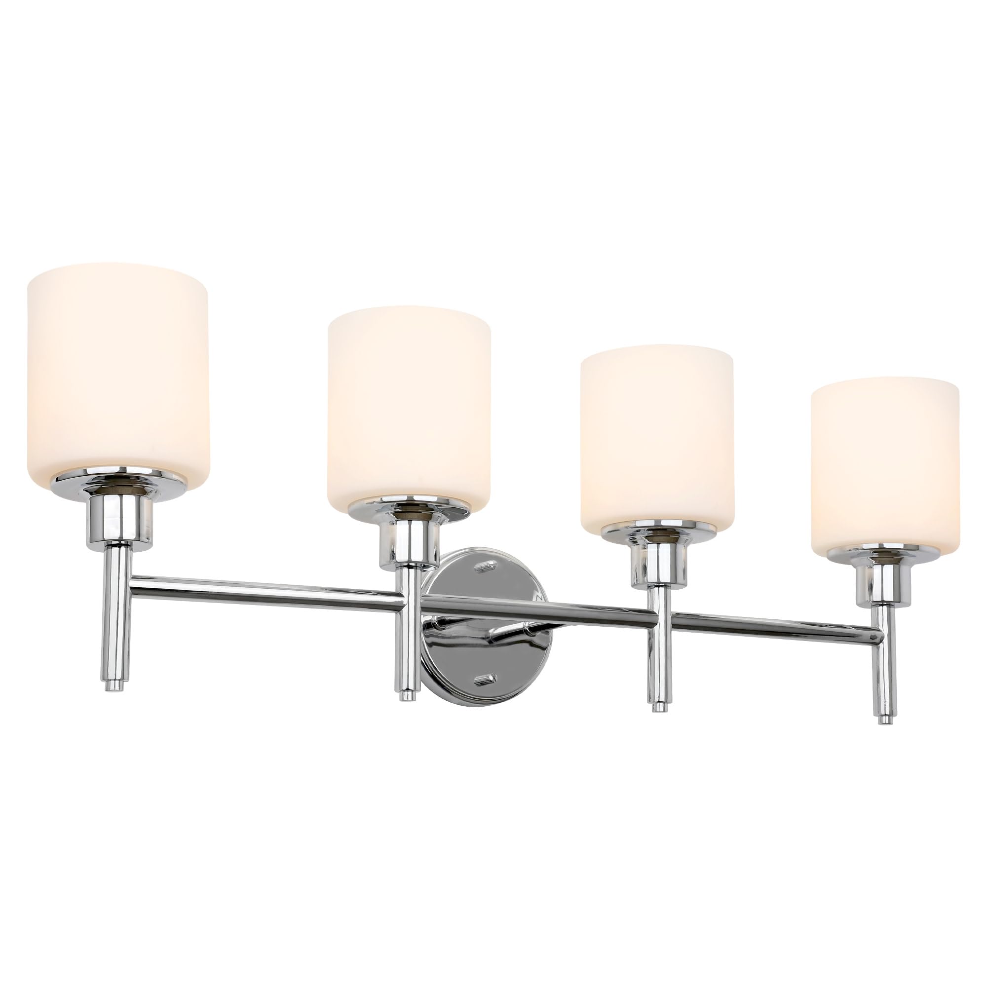 Design House Aubrey Transitional 4-Light Indoor Bathroom Vanity Light - Above The Mirror, Dimmable, Damp Listed - Frosted Glass 