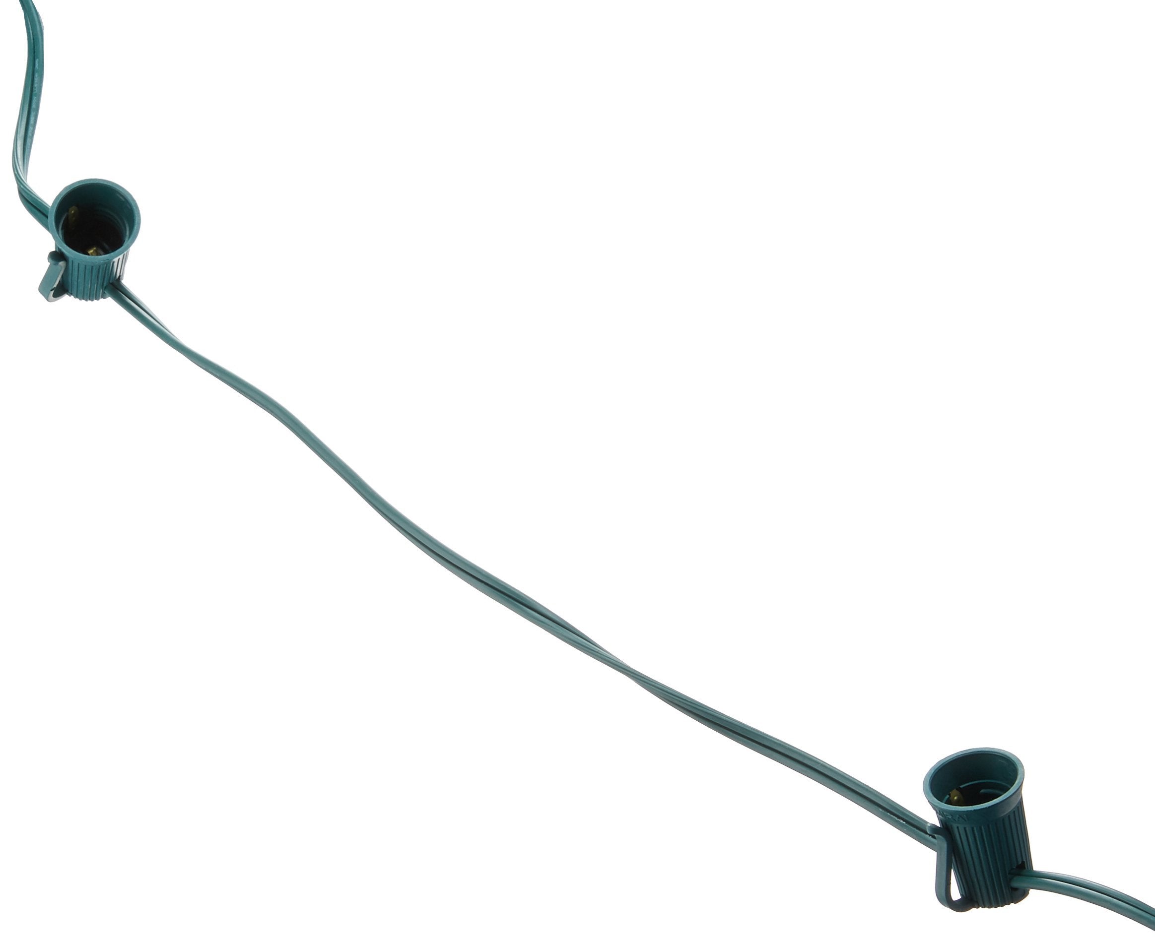 Hlo Lighting C9 Light Strings | 100 Green Cord With 12 Socket Spacing  E17 Light Stringer For C9 Christmas Lights