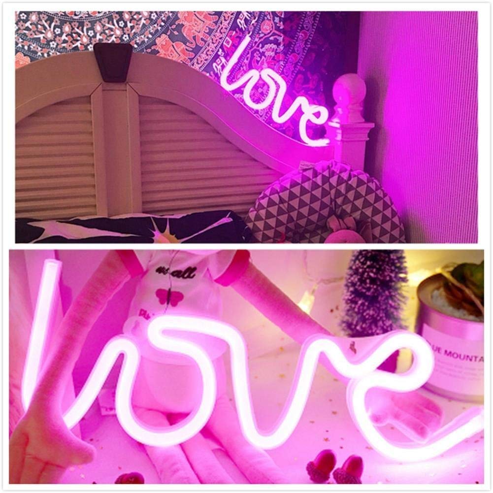 QiaoFei Love Neon Sign,LED Love Light for Children Kids Gifts Party Supplies, Girls Room Decoration Accessory,Table Decoration P