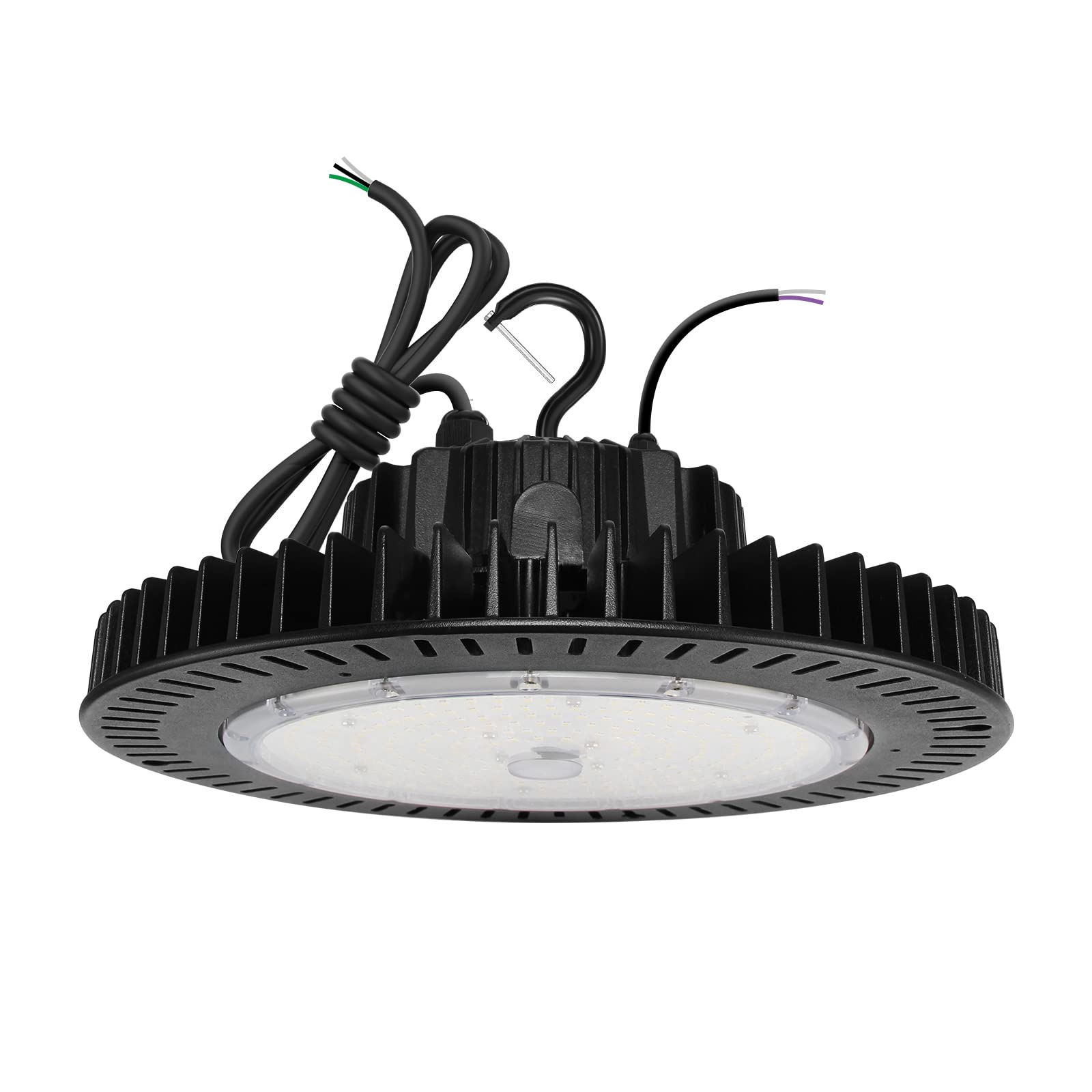 OPENLUX 150W UFO LED High Bay Light 21750LM Dimmable 5000K Flat Black Model CR-IHBUFO-150W-KR UL DLC Approved