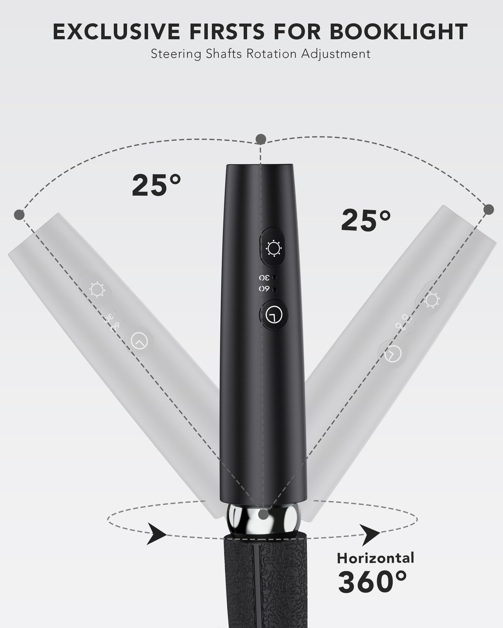 NIVAVA Neck Reading Light, Rechargeable LED Book Light, Bendable Silicone Arm, Model HY-01, Black