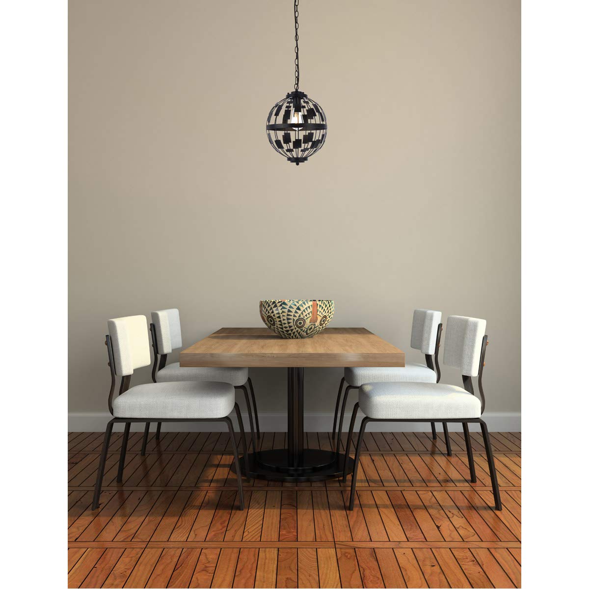 Living District Indoor Modern Home Decorative Bright Ceiling Levante 1 Light Pendant in Black